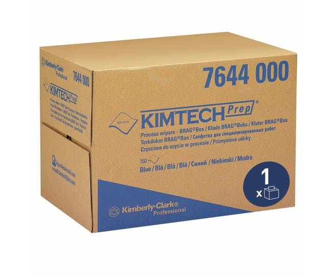 Kimberly clark 7644 Kimtech poetsdoek blauw 30,7x42,6cm draagdoos 160st doos 2