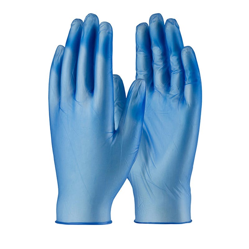DI601001-30/ Hycare Handschoen vinyl gepoederd blauw doos 10x100 st