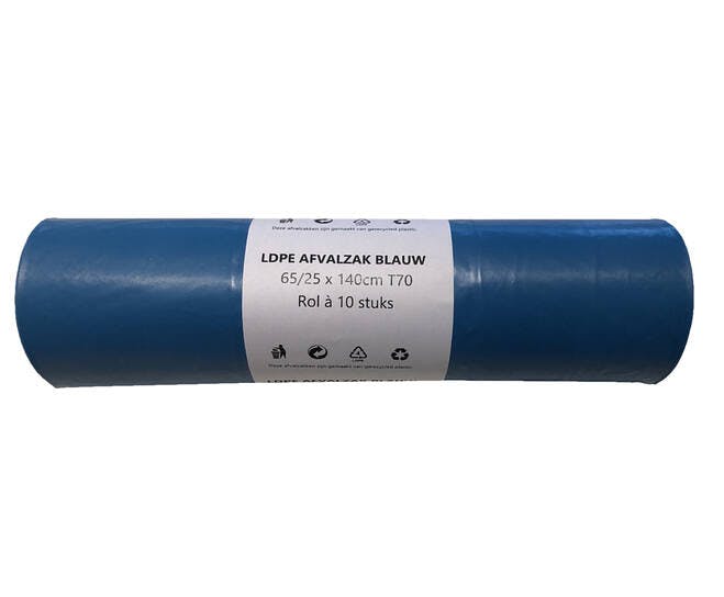 CMT D0501 Afvalzak LDPE 65/25x140cm T70 blauw 1