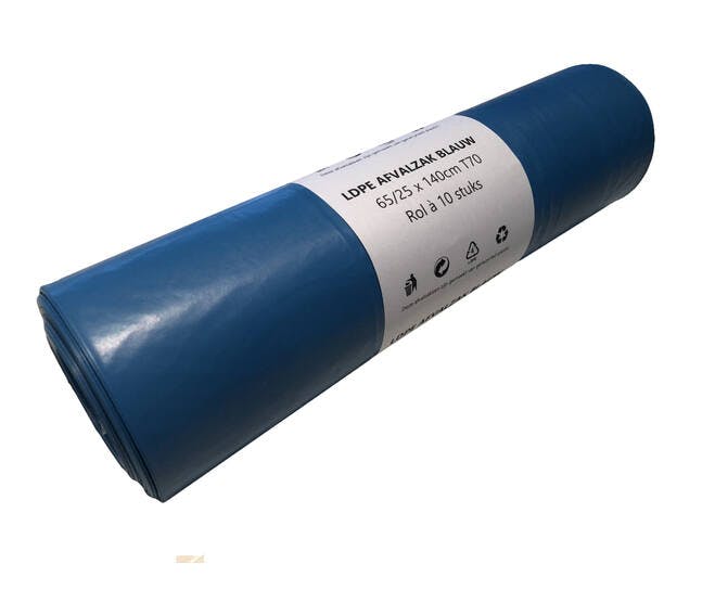 CMT D0501 Afvalzak LDPE 65/25x140cm T70 blauw 2
